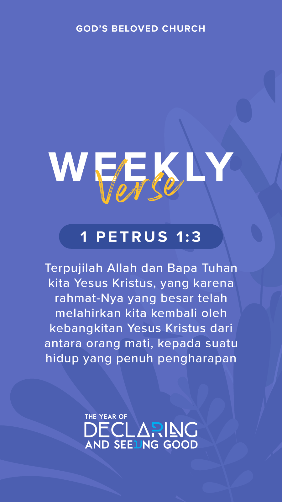 Ayat Renungan Mingguan 1 Petrus 1:3 - God's Beloved Church